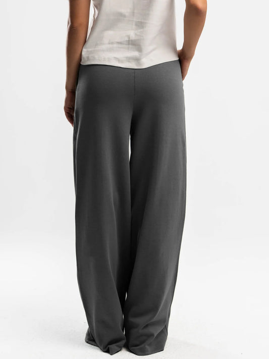 Wide Leg Charcoal Sweatpants