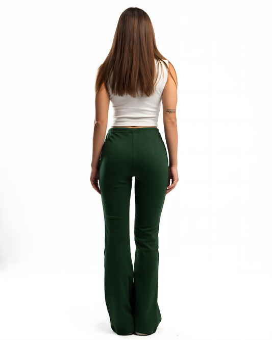 Green Flared Sweatpants