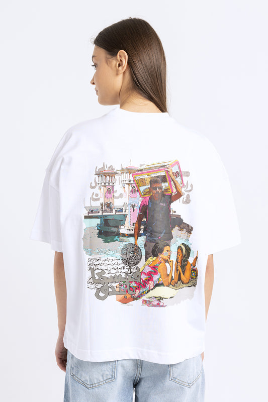 printed over size t-shirt - 7234
