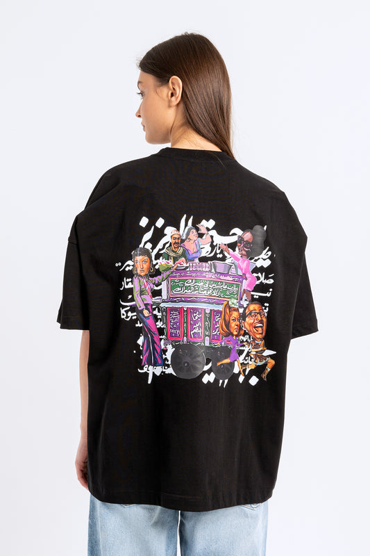 printed over size t-shirt - 7421