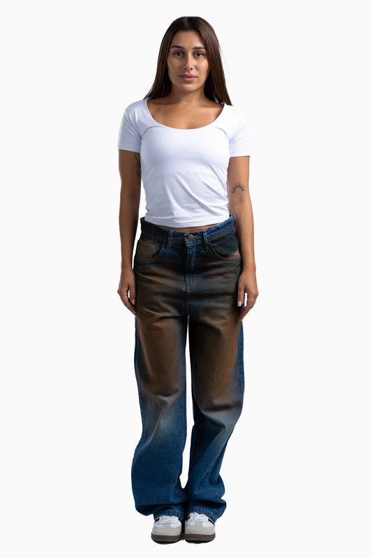 wide dirty denim - 1263