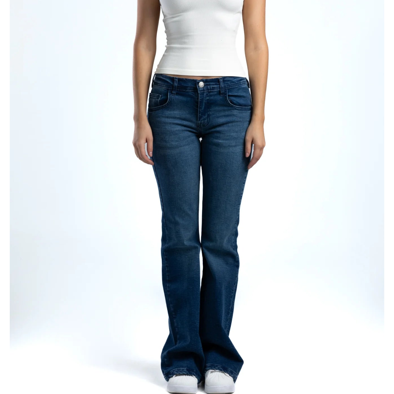 Dark Blue Straight-Leg Jeans