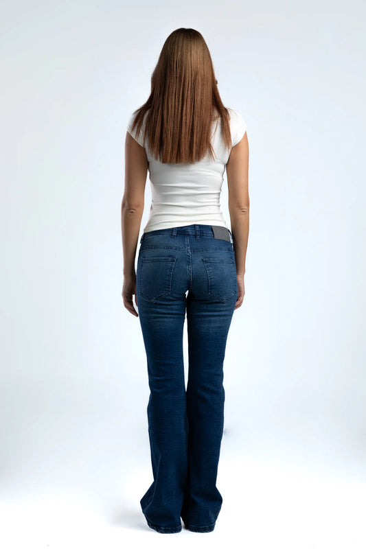 Dark Blue Straight-Leg Jeans