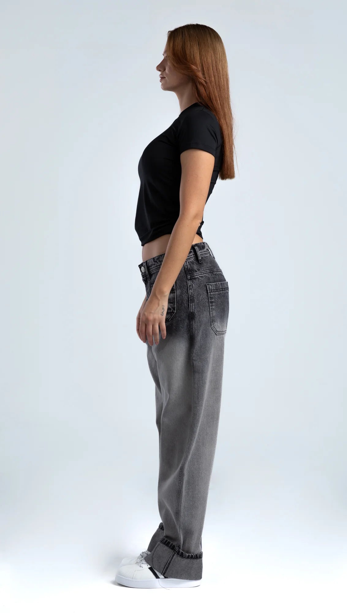 Washed Wide-Leg Denim