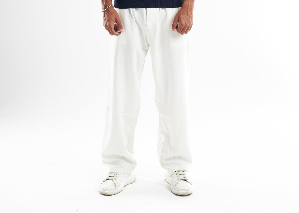 White Relaxed Fit Pants 3296