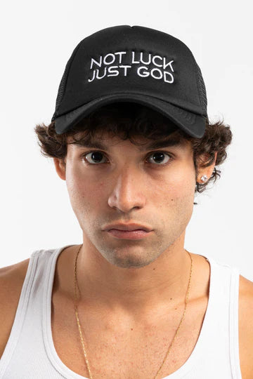 NOT Luck Just God Trucker Cap-32060