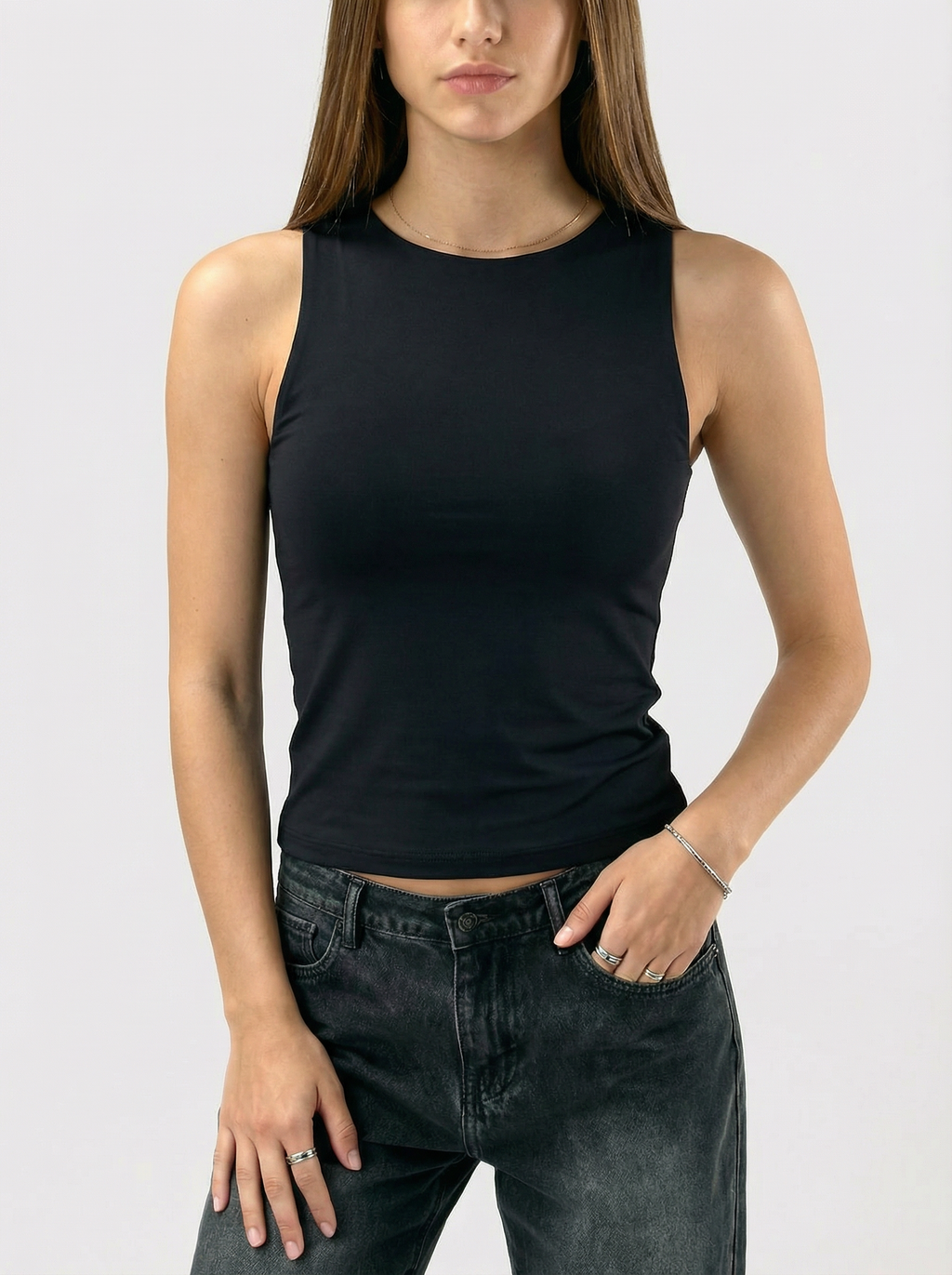 Basic Black Sleeveless Tank 77268