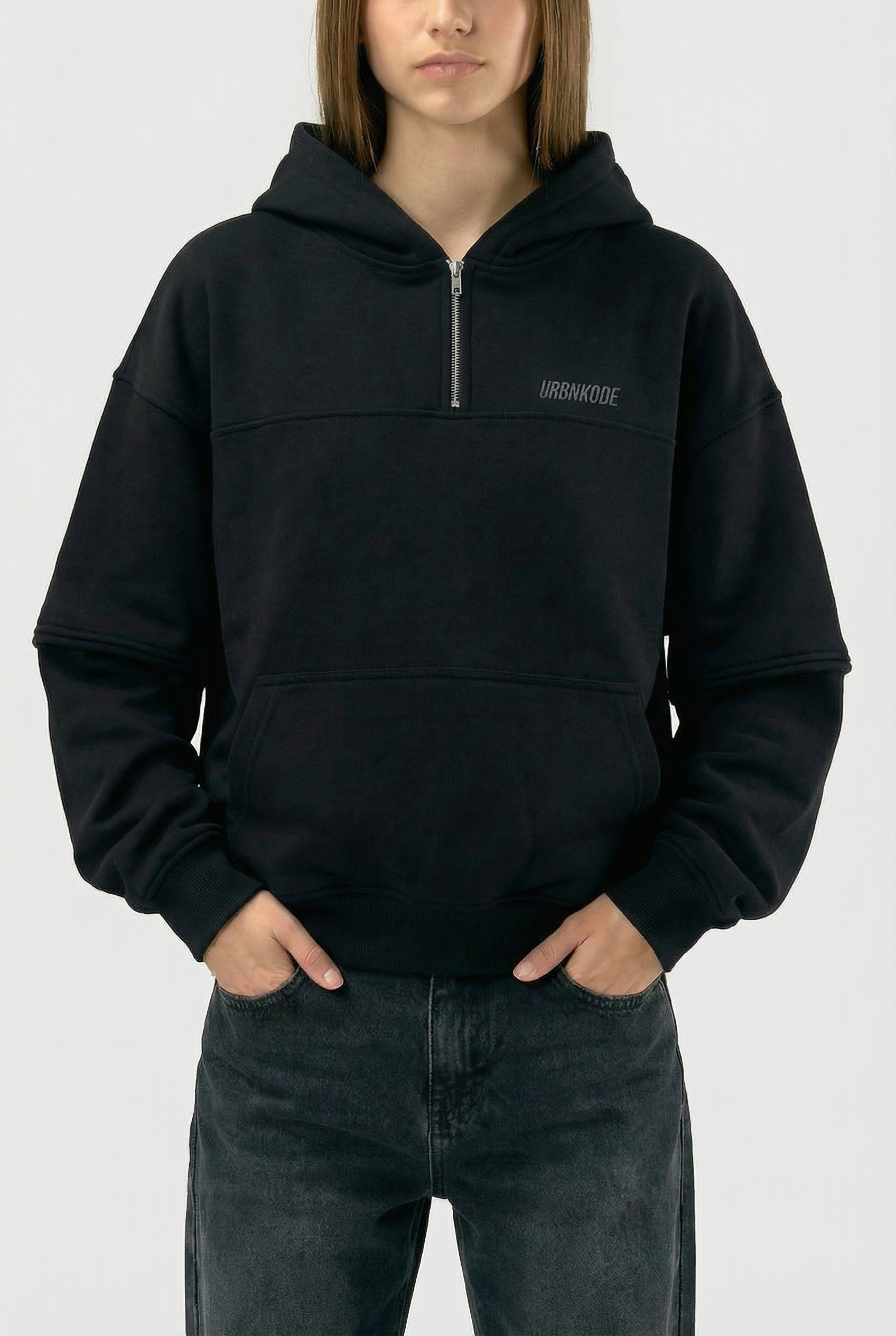 Black Half-Zip Hoodie