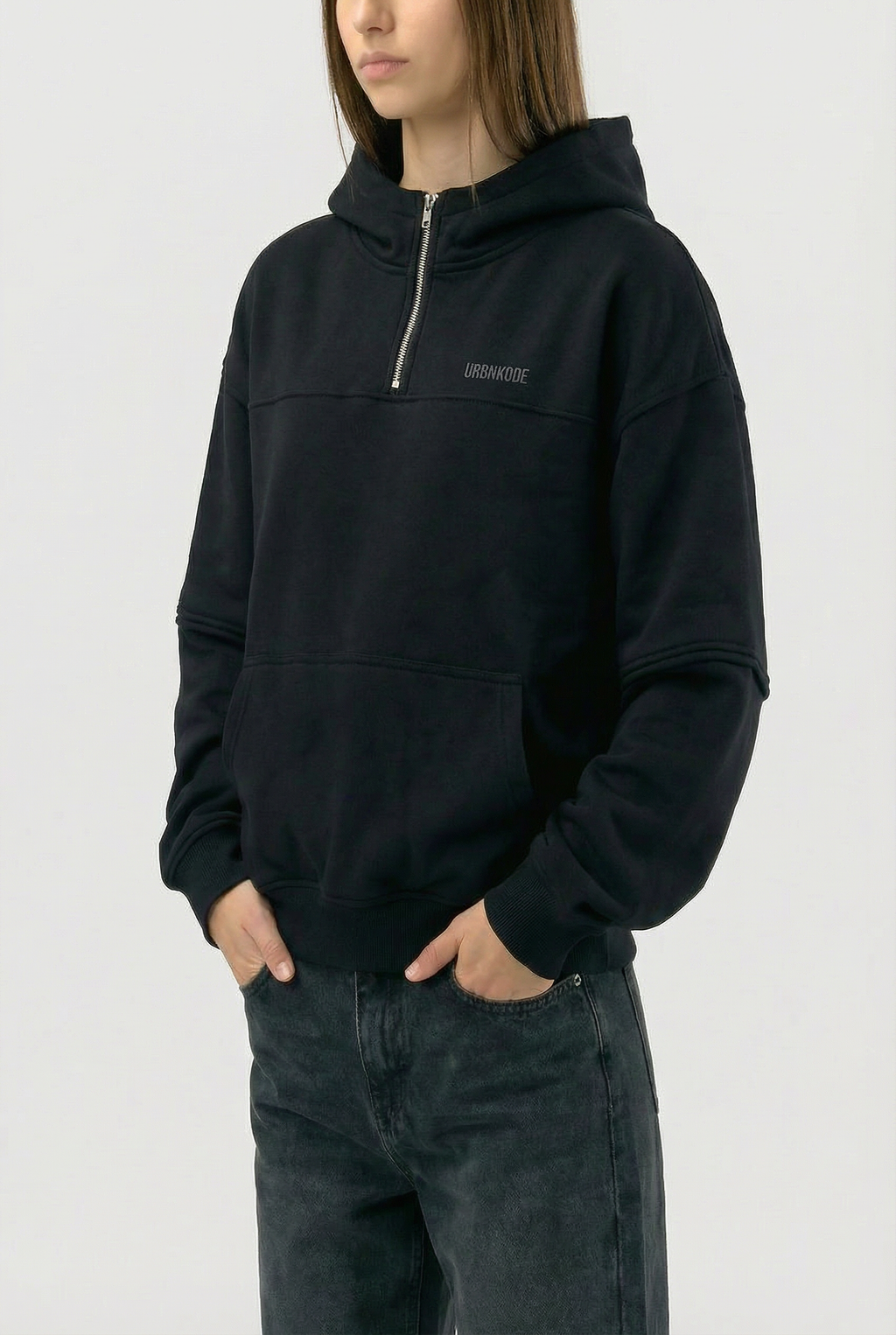 Black Half-Zip Hoodie
