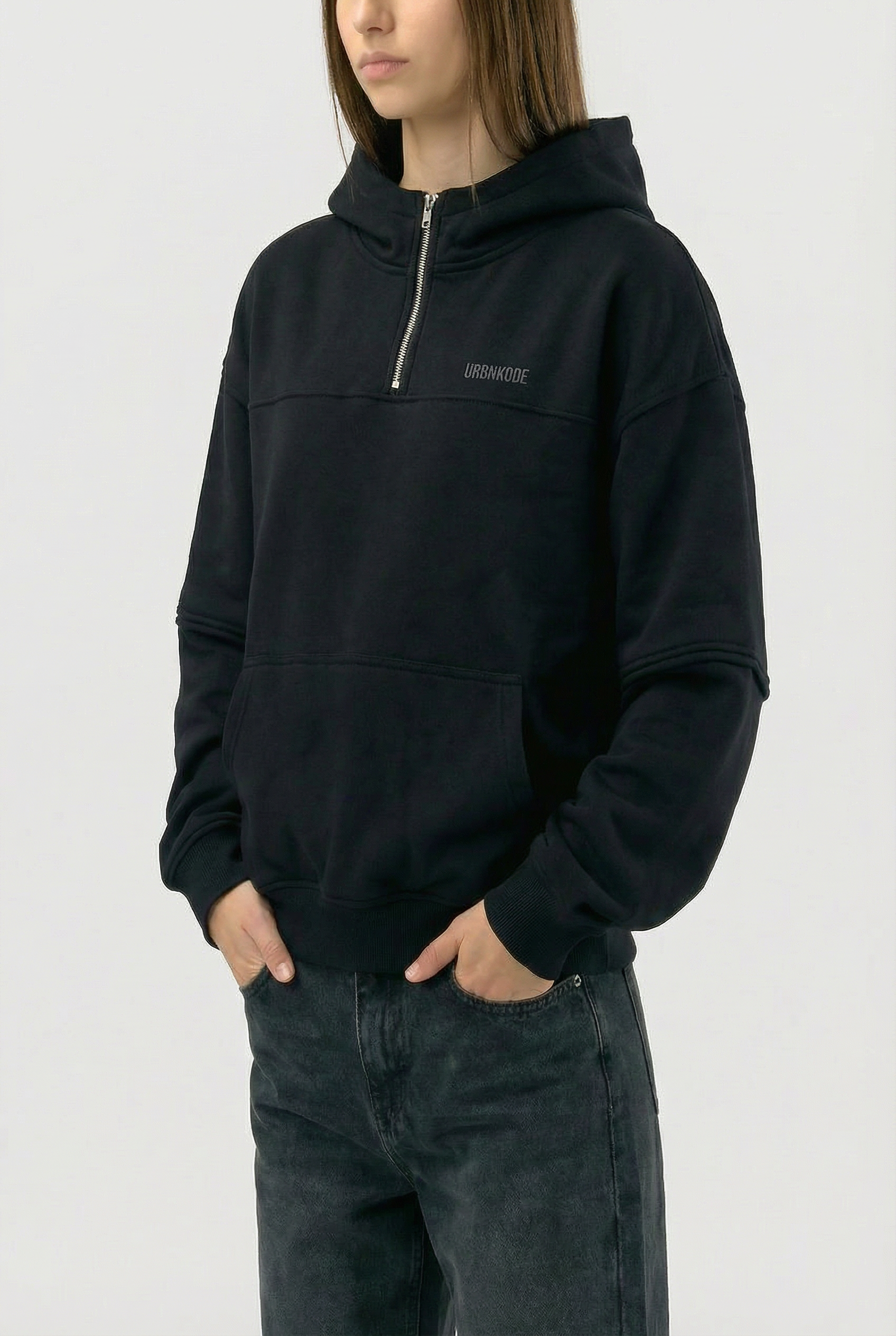 Black Half-Zip Hoodie