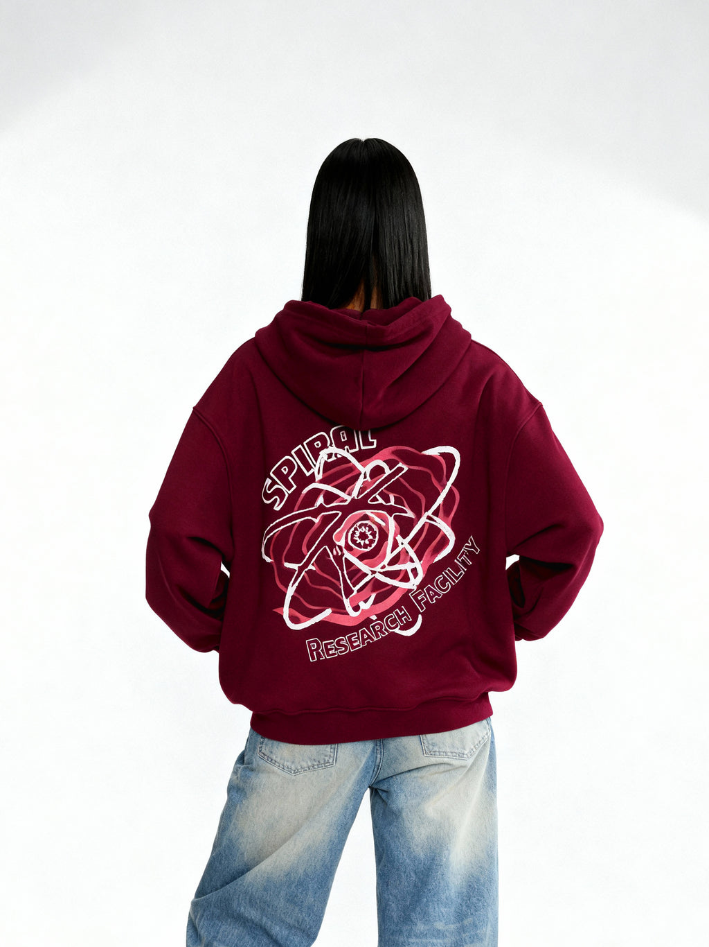 burgundy hoodie