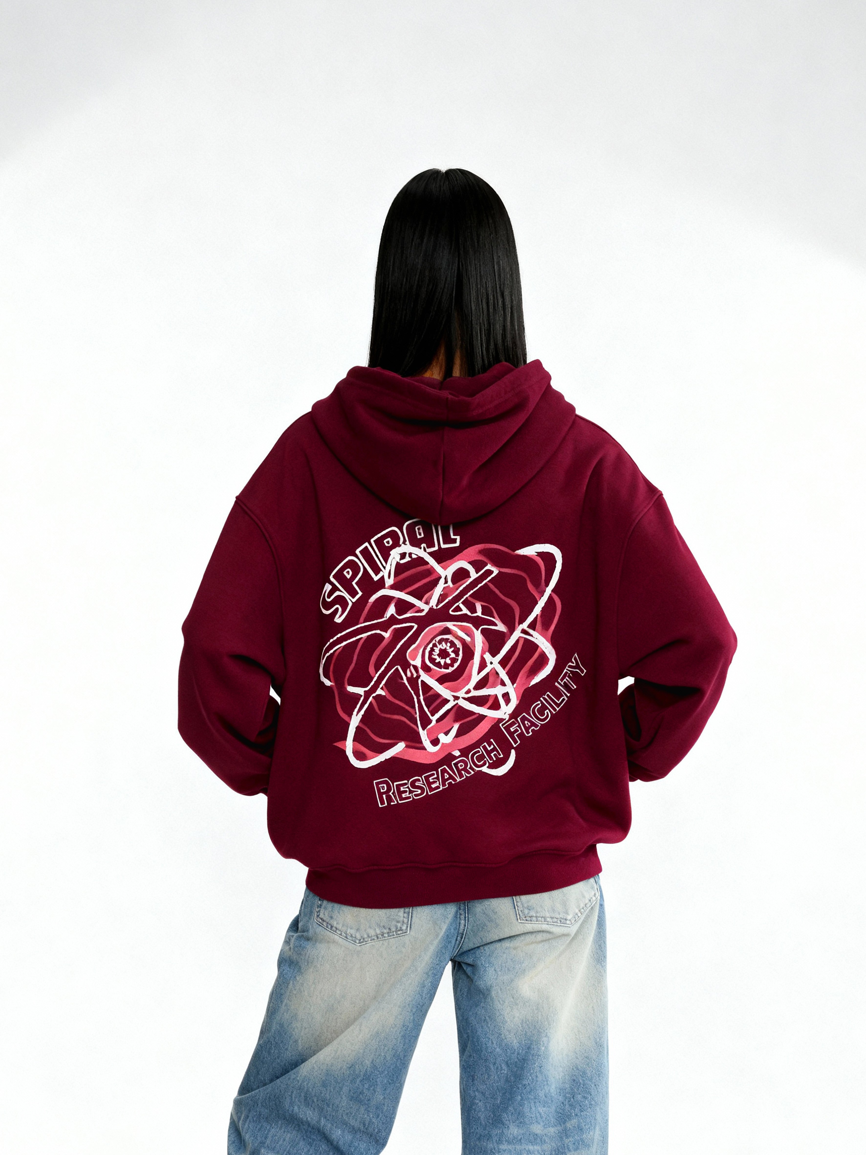 burgundy hoodie