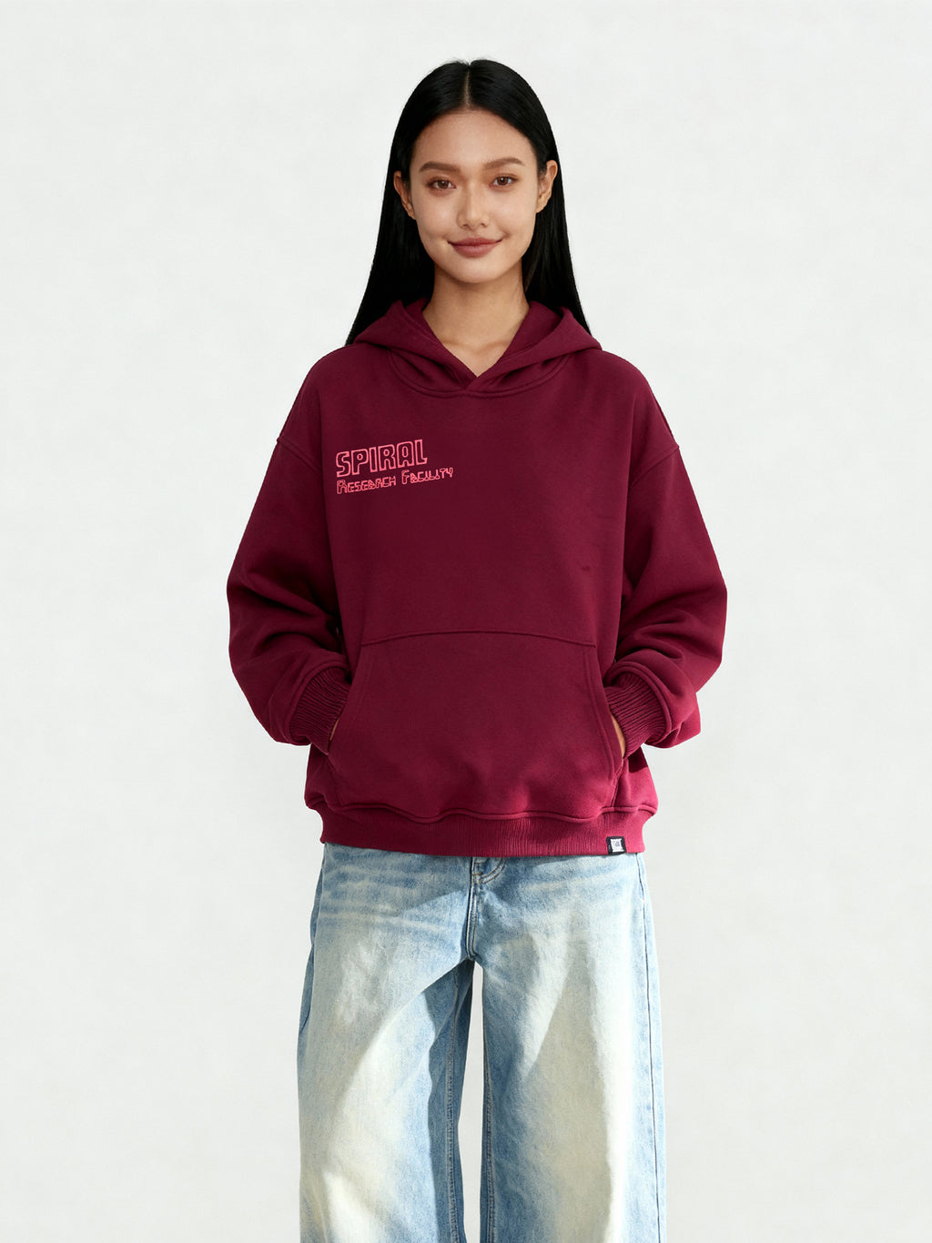 burgundy hoodie