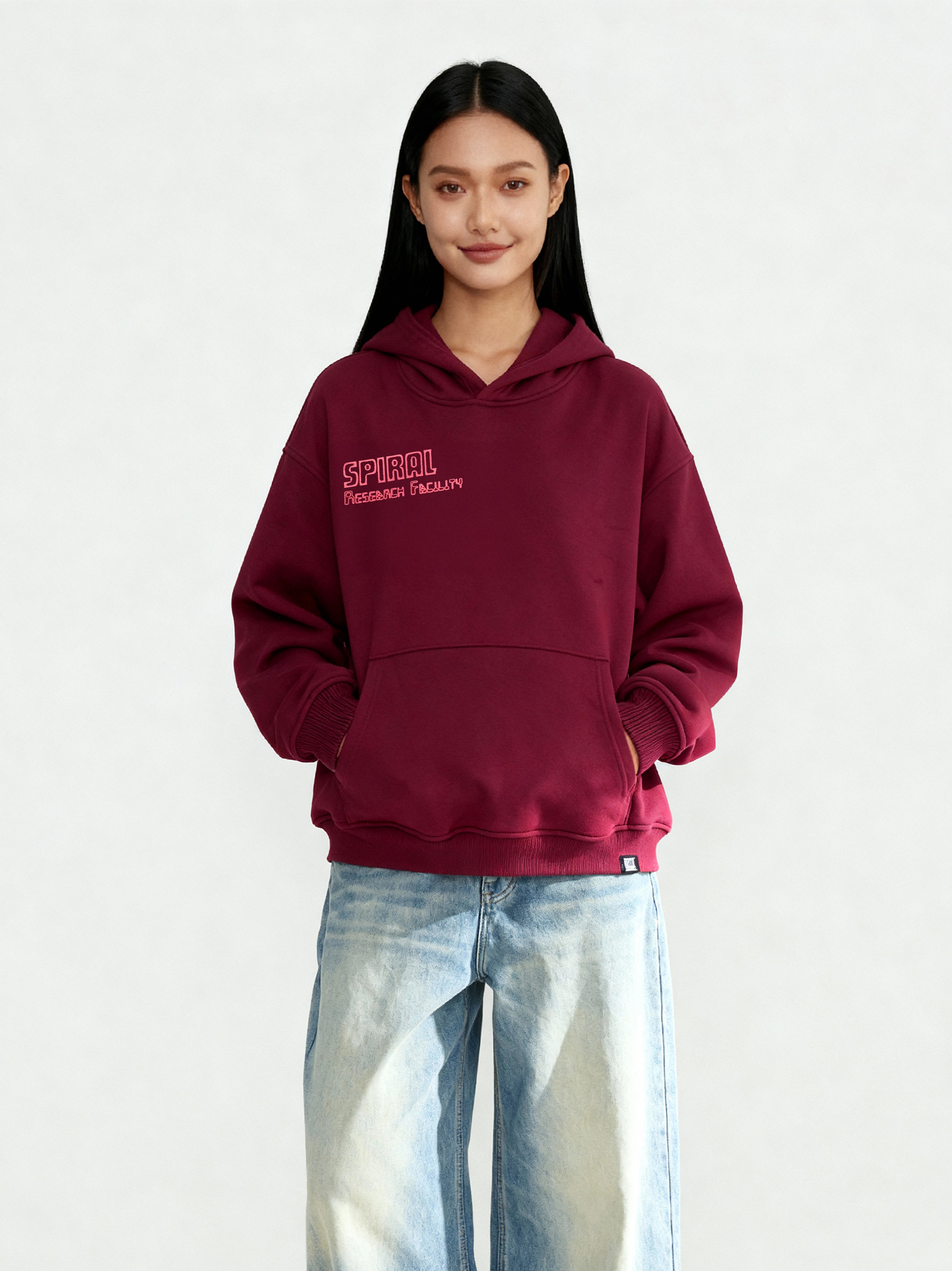 burgundy hoodie