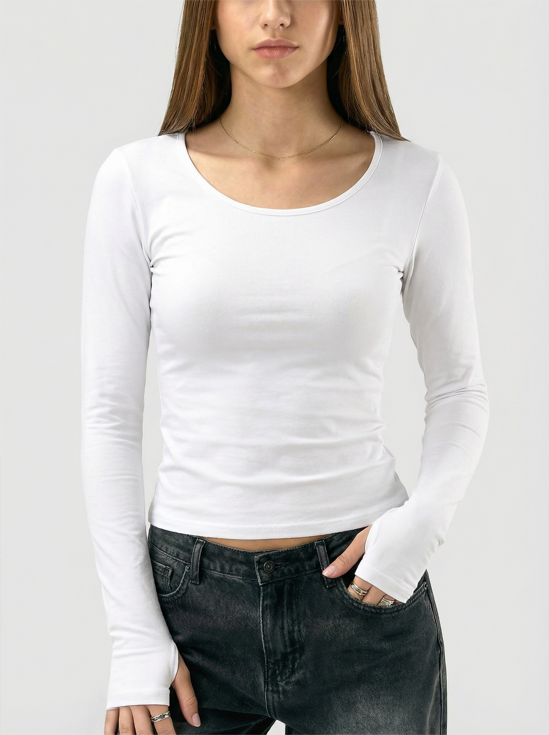 White Cropped Basic T-Shirt