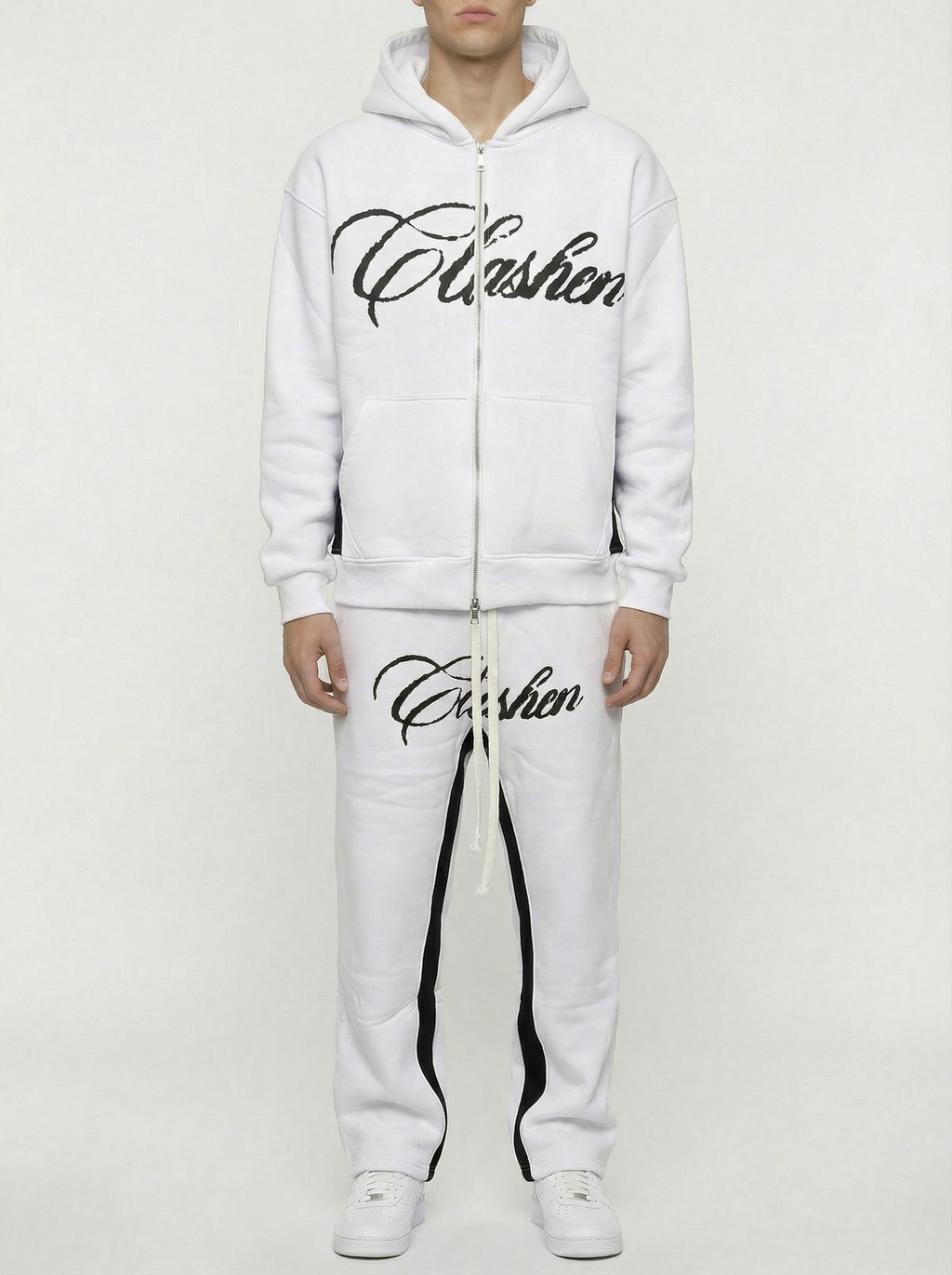 white Logo Hoodie & Sweatpants Set