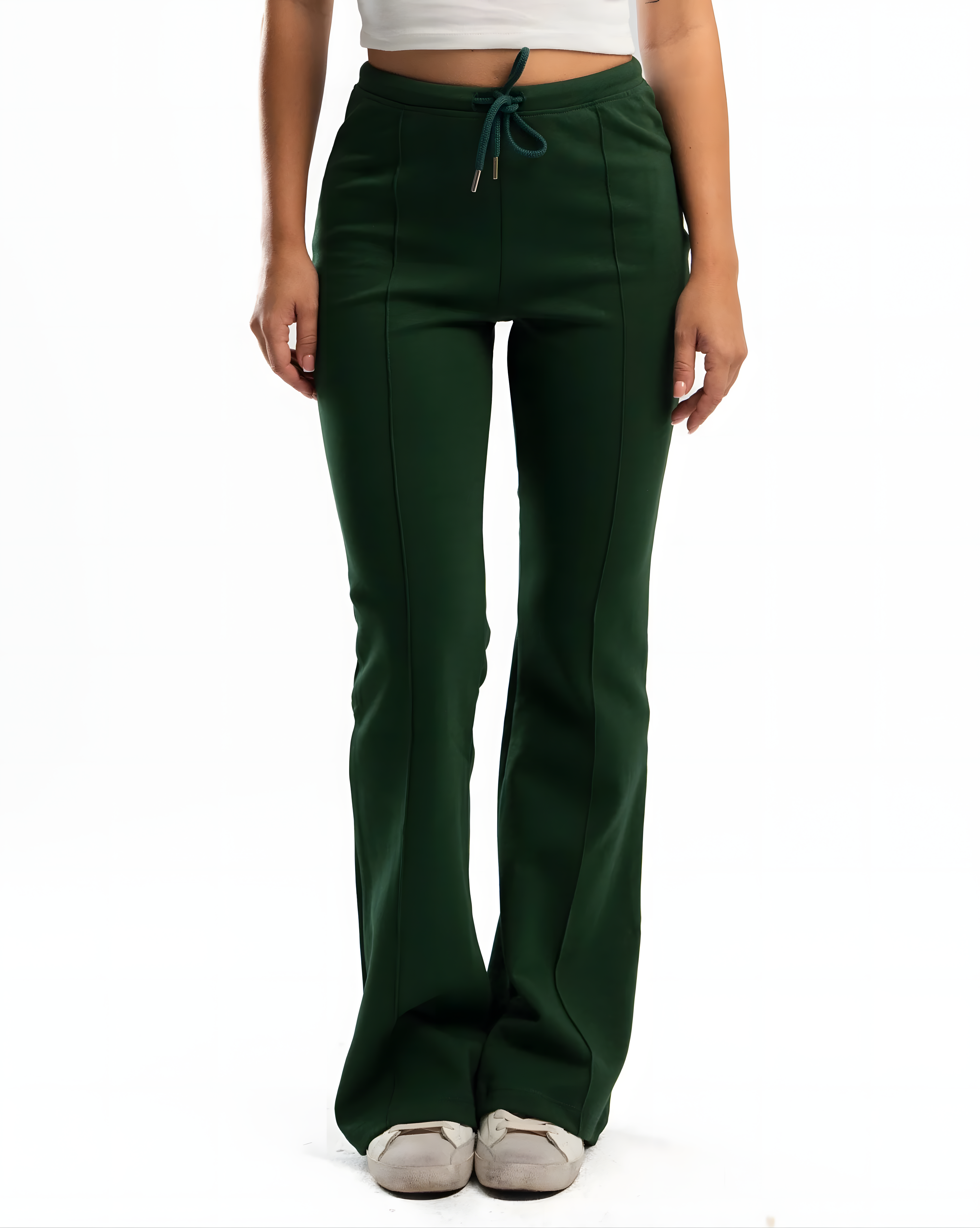 Green Flared Sweatpants