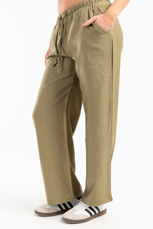 baggy linen pants - 3043