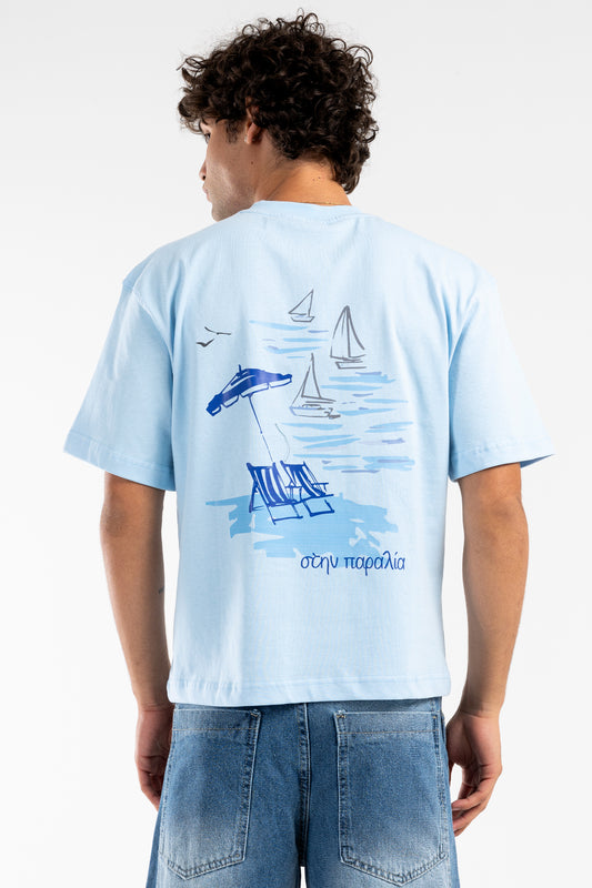 the baby blue “paralia” tee - 7618