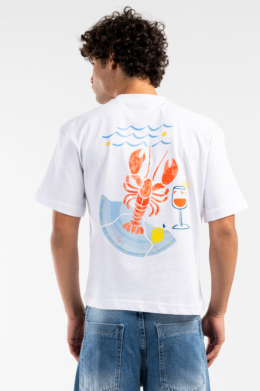 the white “lobster o’Clock” tee - 7620