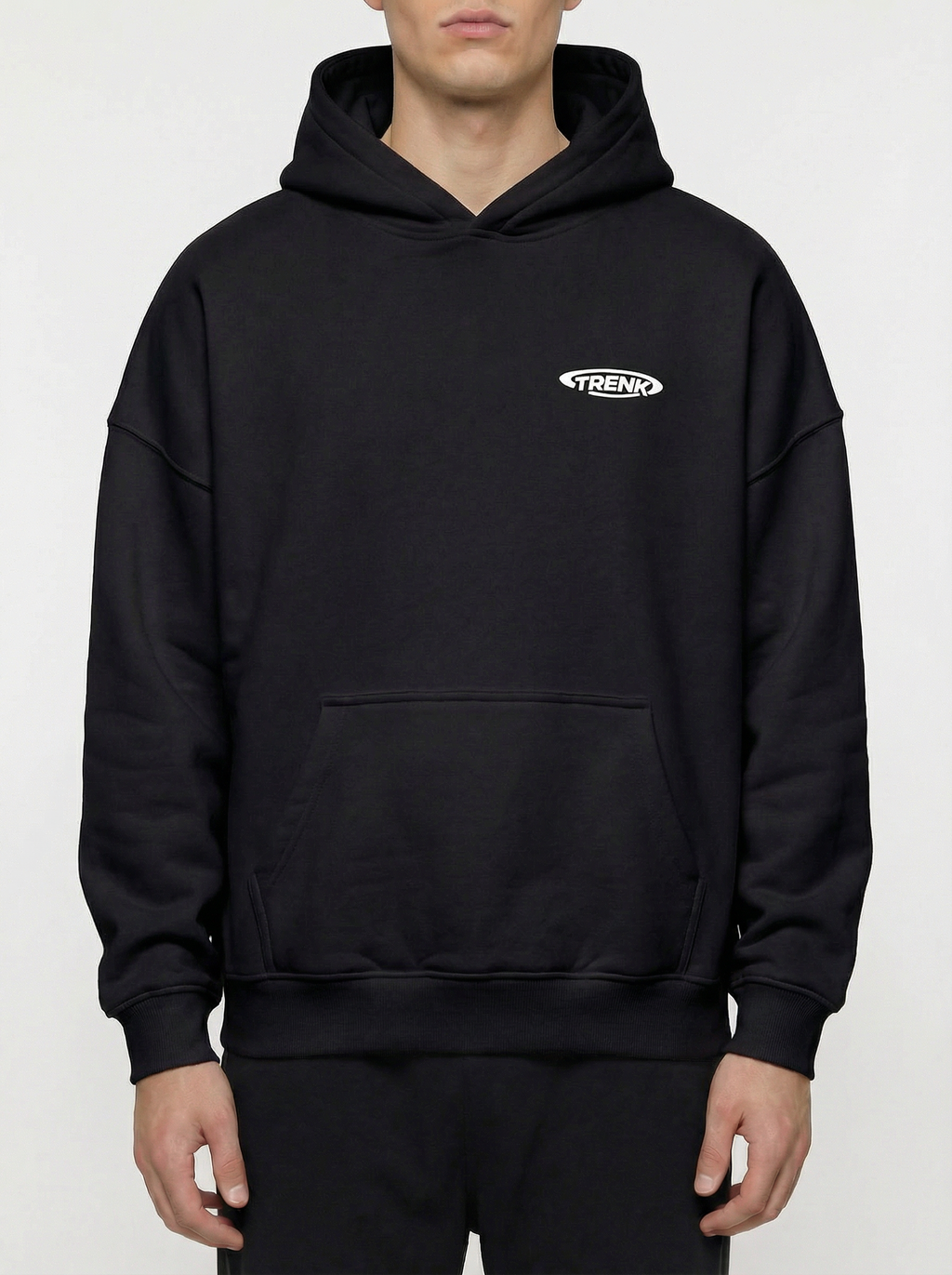 Black printed hoodie