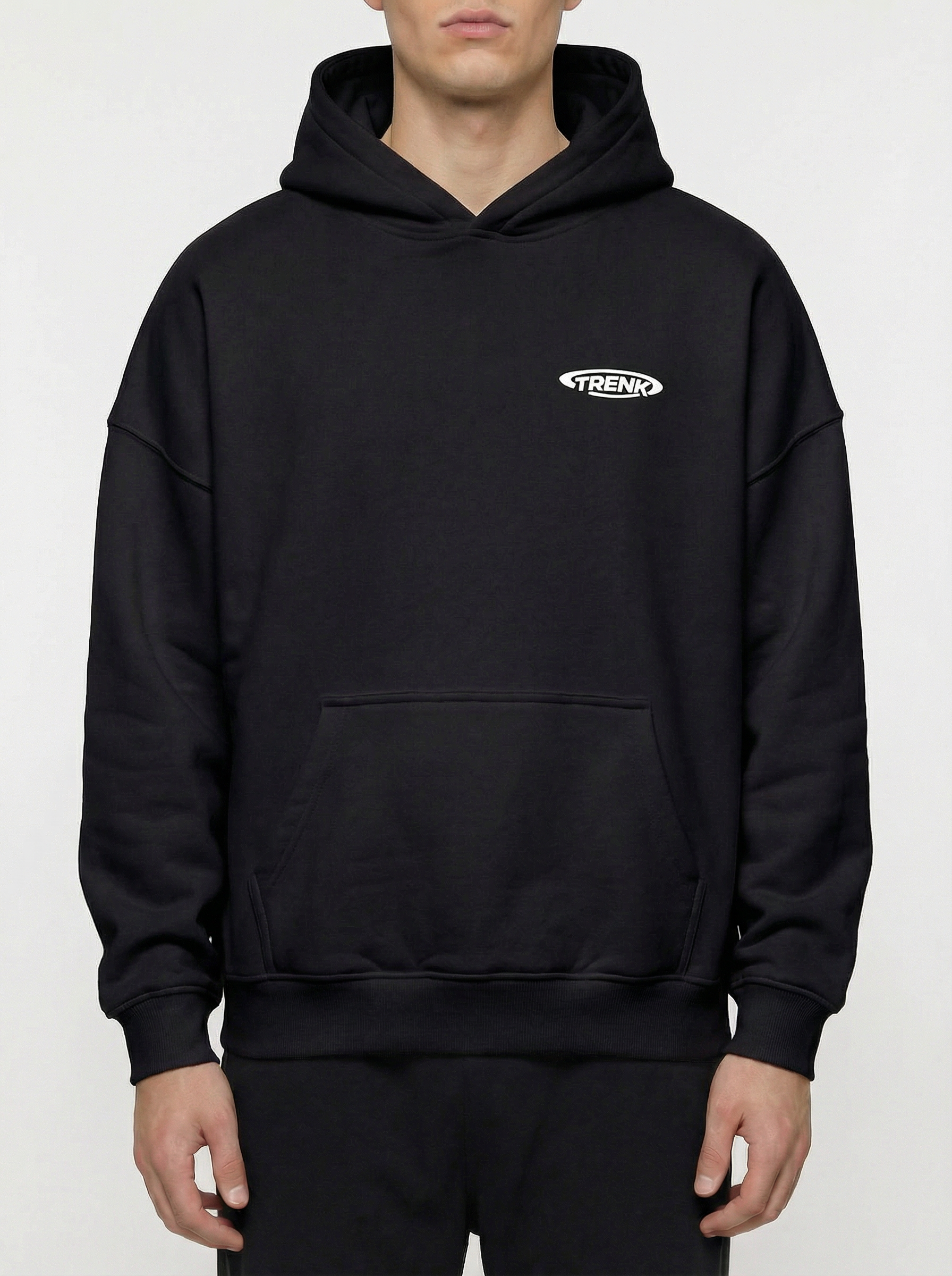 Black printed hoodie