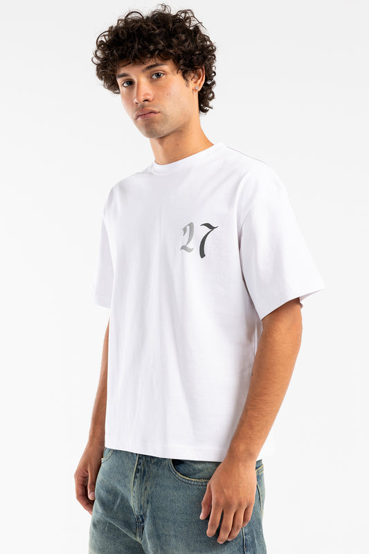 backline statement white Tee - 7496