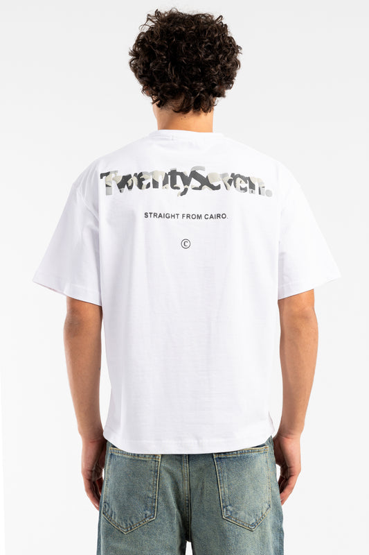backline statement white Tee - 7496